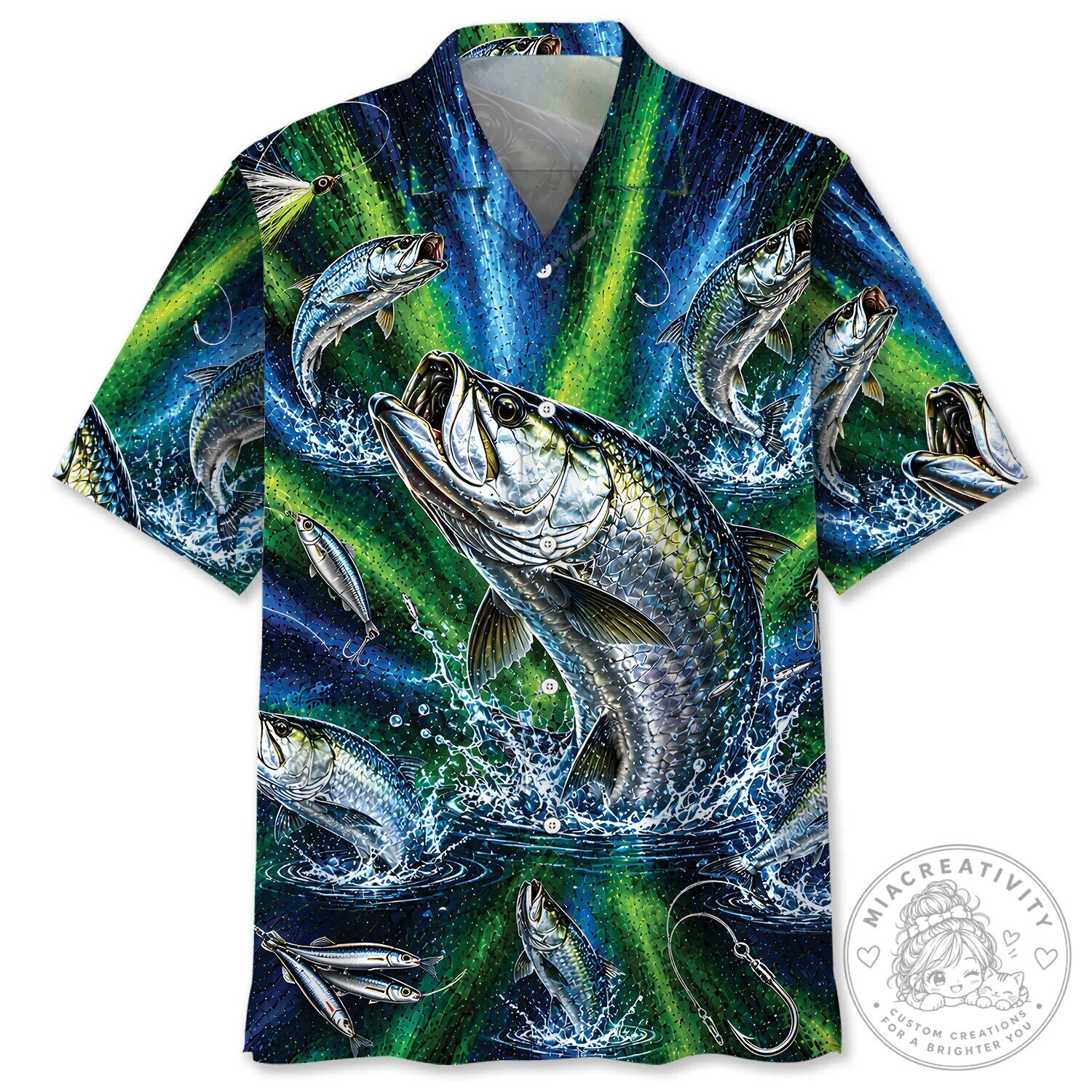 Tarpon Fishing Jumping Fish Ocean Water Hawaiian Shirt