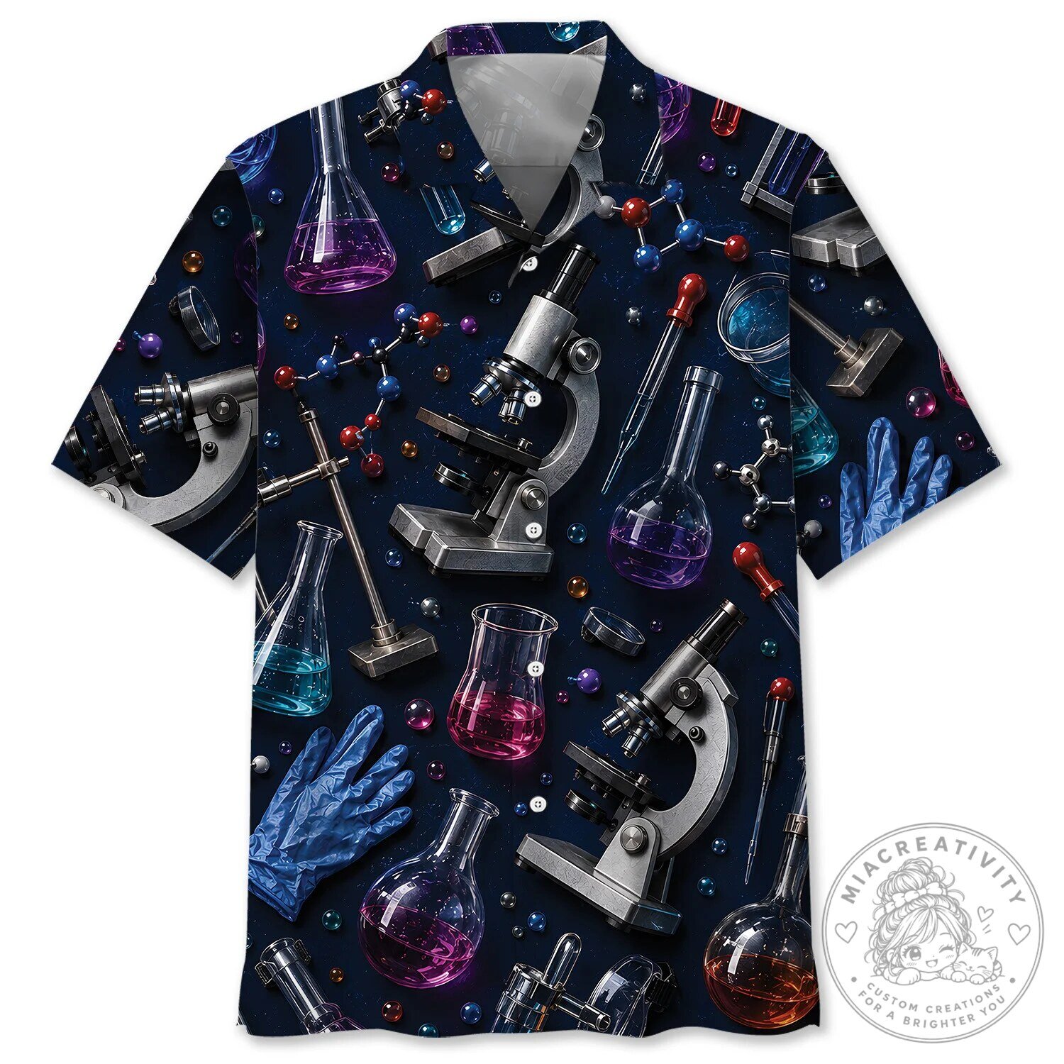 Science Laboratory Equipment Pattern Hawaiian Shirt