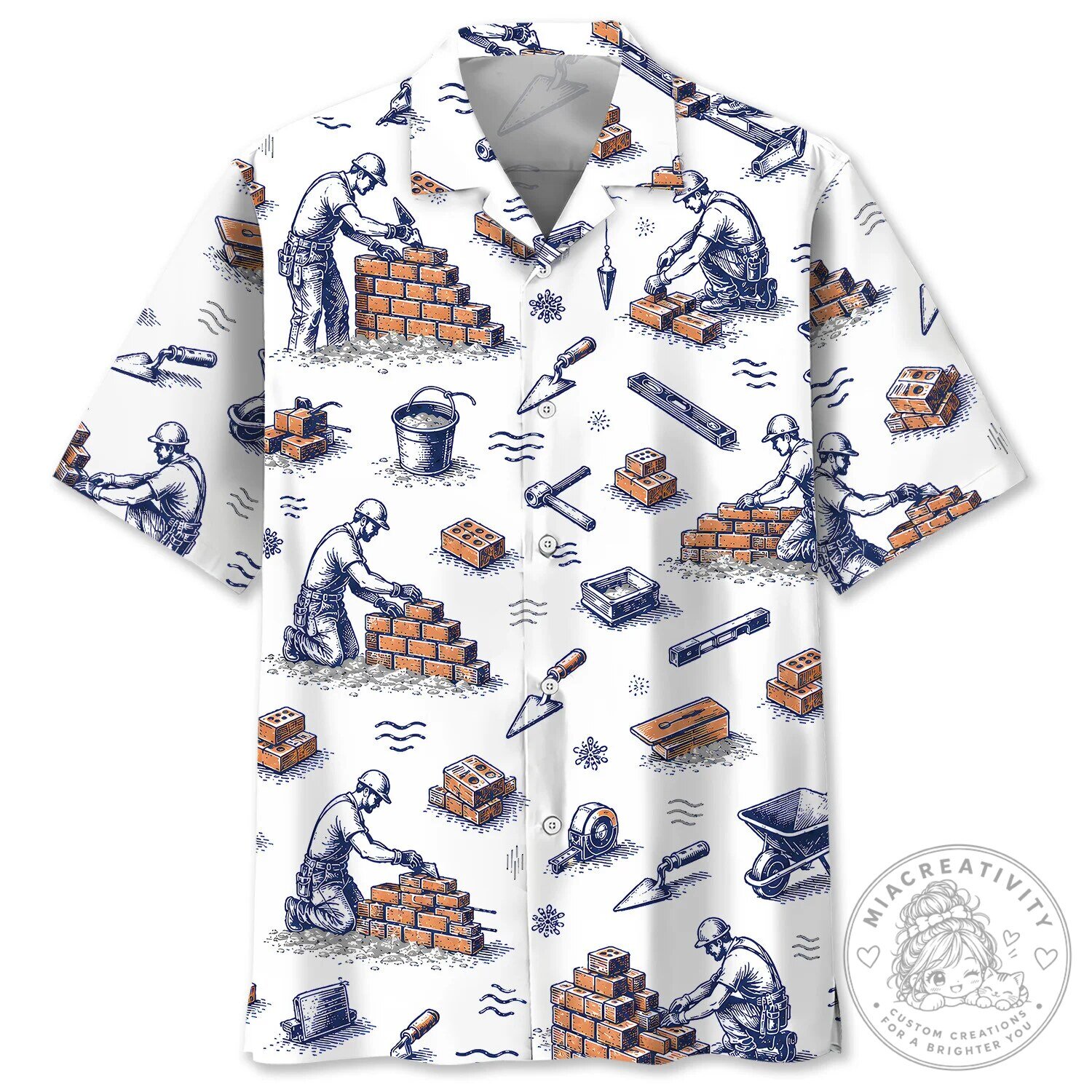 Funny Bricklayer Construction Worker Building Bricks Hawaiian Shirt 1 Funny Bricklayer Construction Worker Building Bricks Hawaiian Shirt