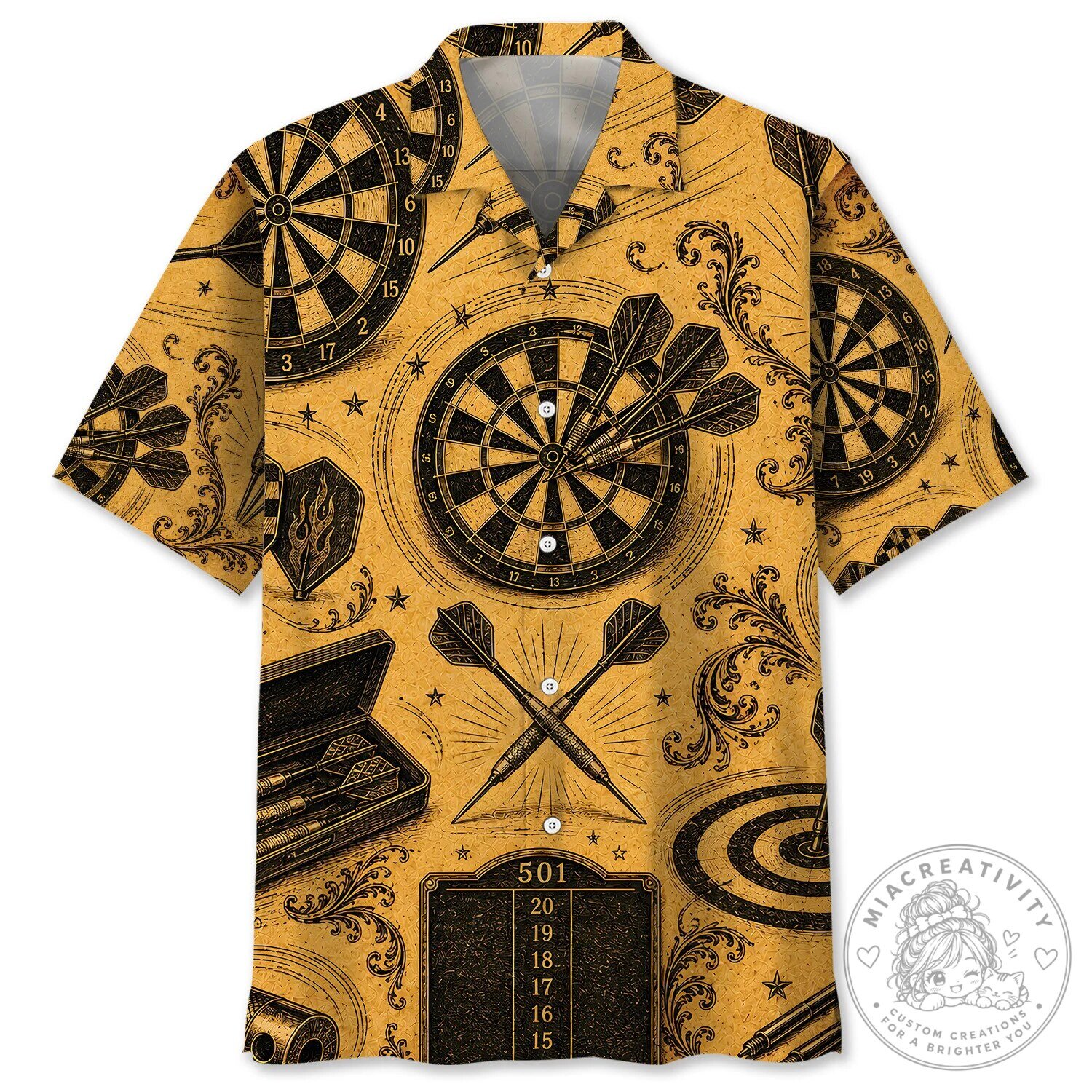 Darts Game Vintage Legend Art Hawaiian Shirt for Men