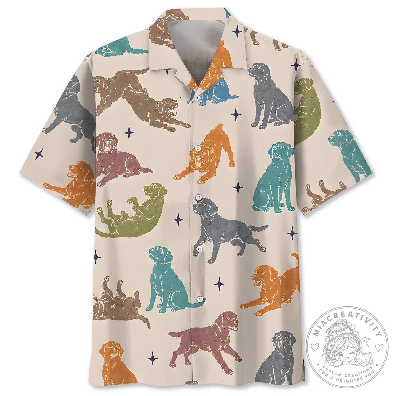 Funny Labrador Retriever Dog Pattern Hawaiian Shirt