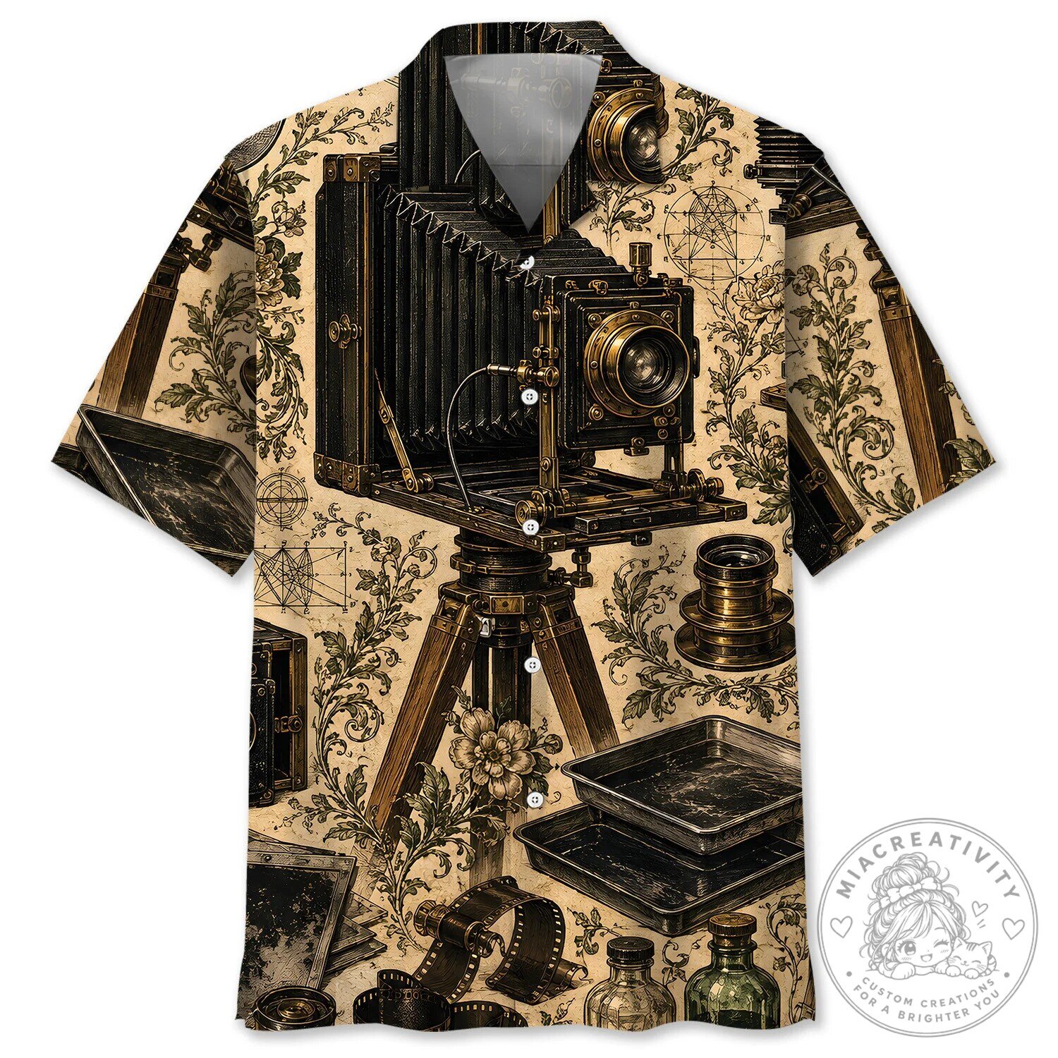 Vintage Photography Camera Blueprint Hawaiian Shirt 5 Vintage Photography Camera Blueprint Hawaiian Shirt