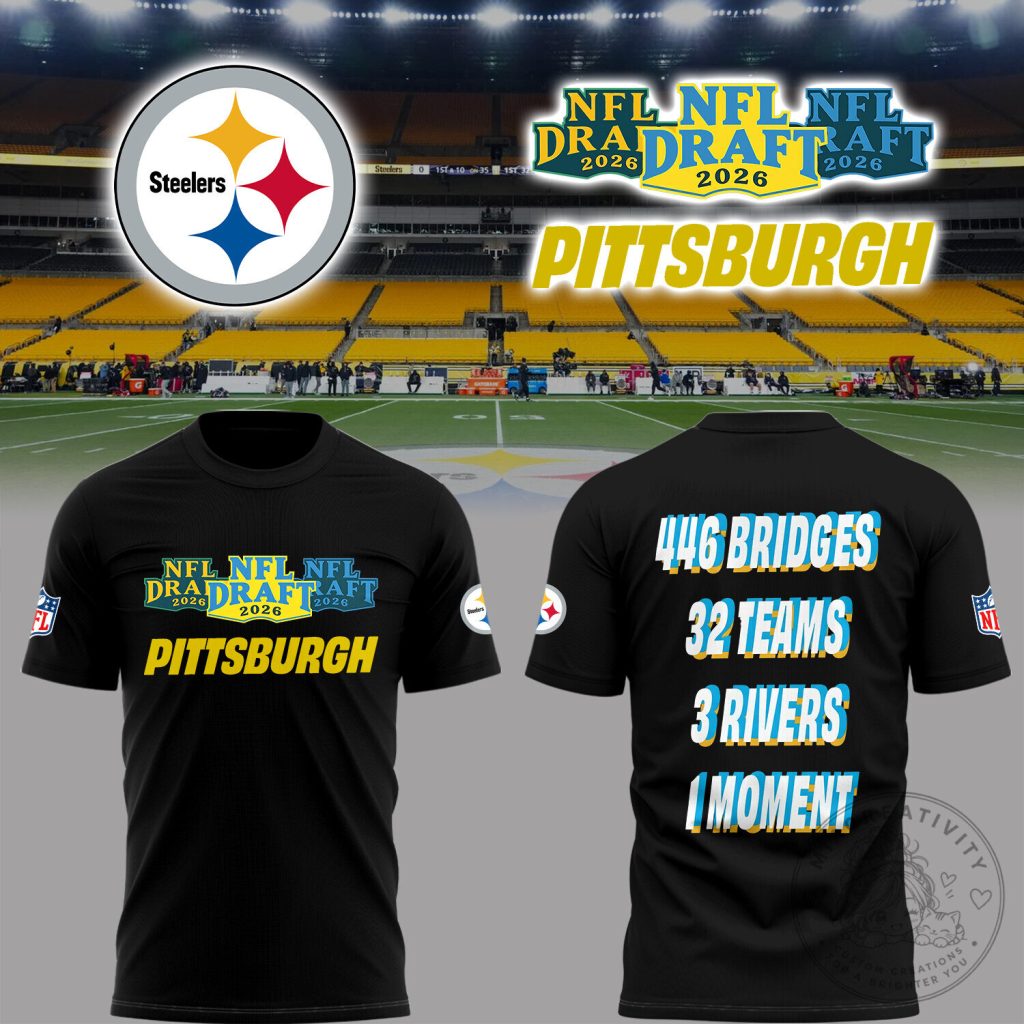 Pittsburgh Steelers 2026 NFL Draft Day Black T-Shirt Pittsburgh Steelers 2026 NFL Draft Day Black T-Shirt
