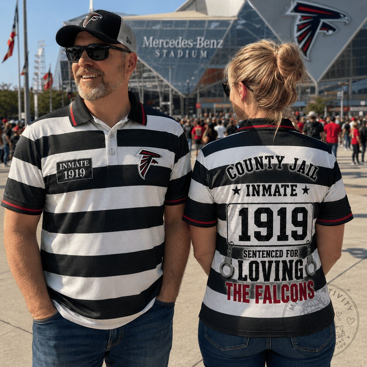 Atlanta Falcons Funny Inmate 1919 Sentenced For Loving The Falcons Polo Shirt