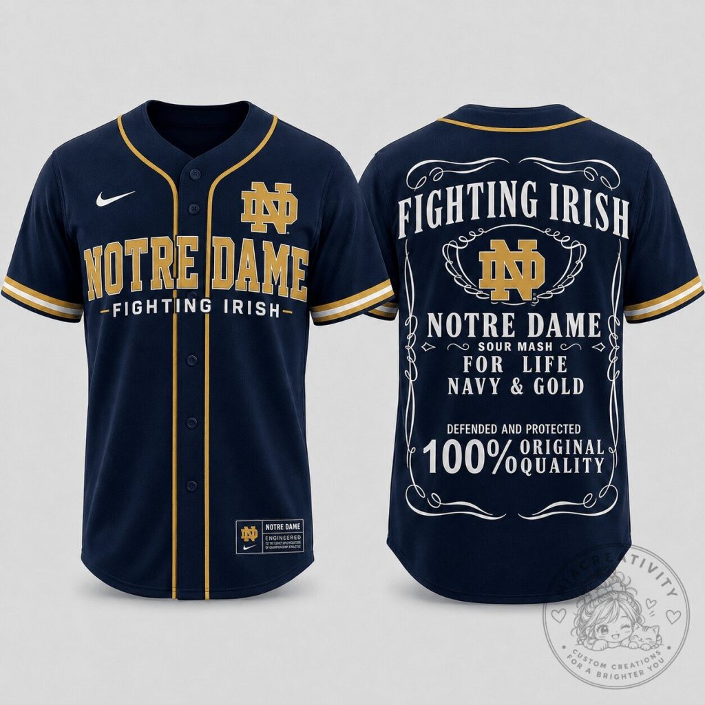 Notre Dame Fighting Irish NCAA Fan Baseball Jersey Shirt for Life Navy and Gold Notre Dame Fighting Irish NCAA Fan Baseball Jersey Shirt for Life Navy and Gold