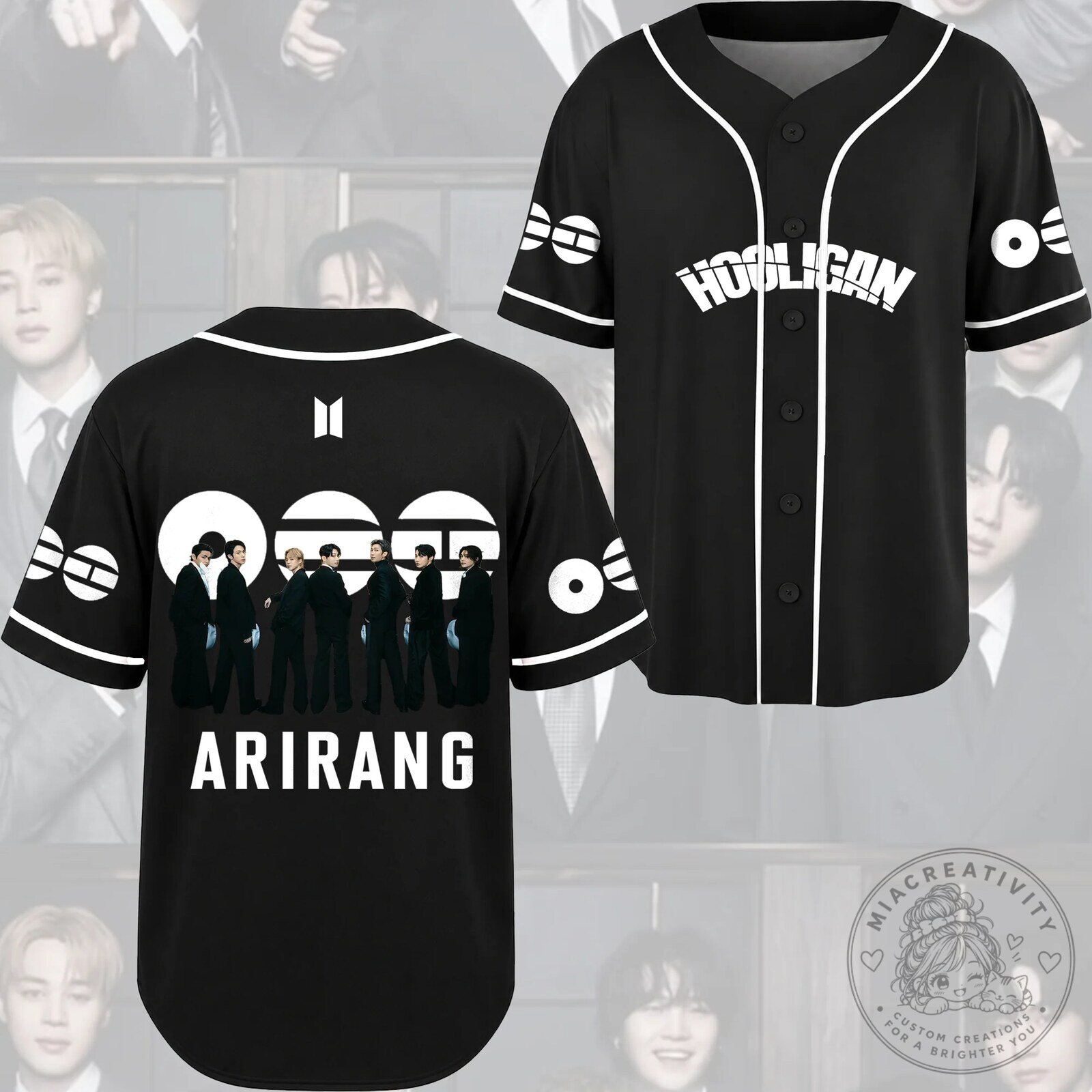 BTS Arirang Hooligan World Tour Baseball Jersey K-Pop Fan Apparel