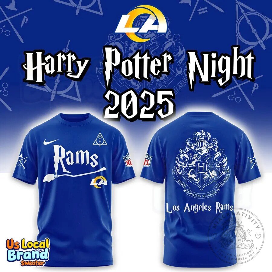 Harry Potter Los Angeles Rams Night 2025 Blue T-Shirt