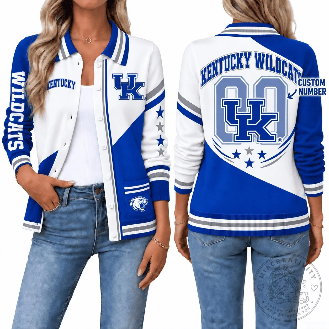 Kentucky Wildcats NCAA College Sports Team Women's Bomber Jacket