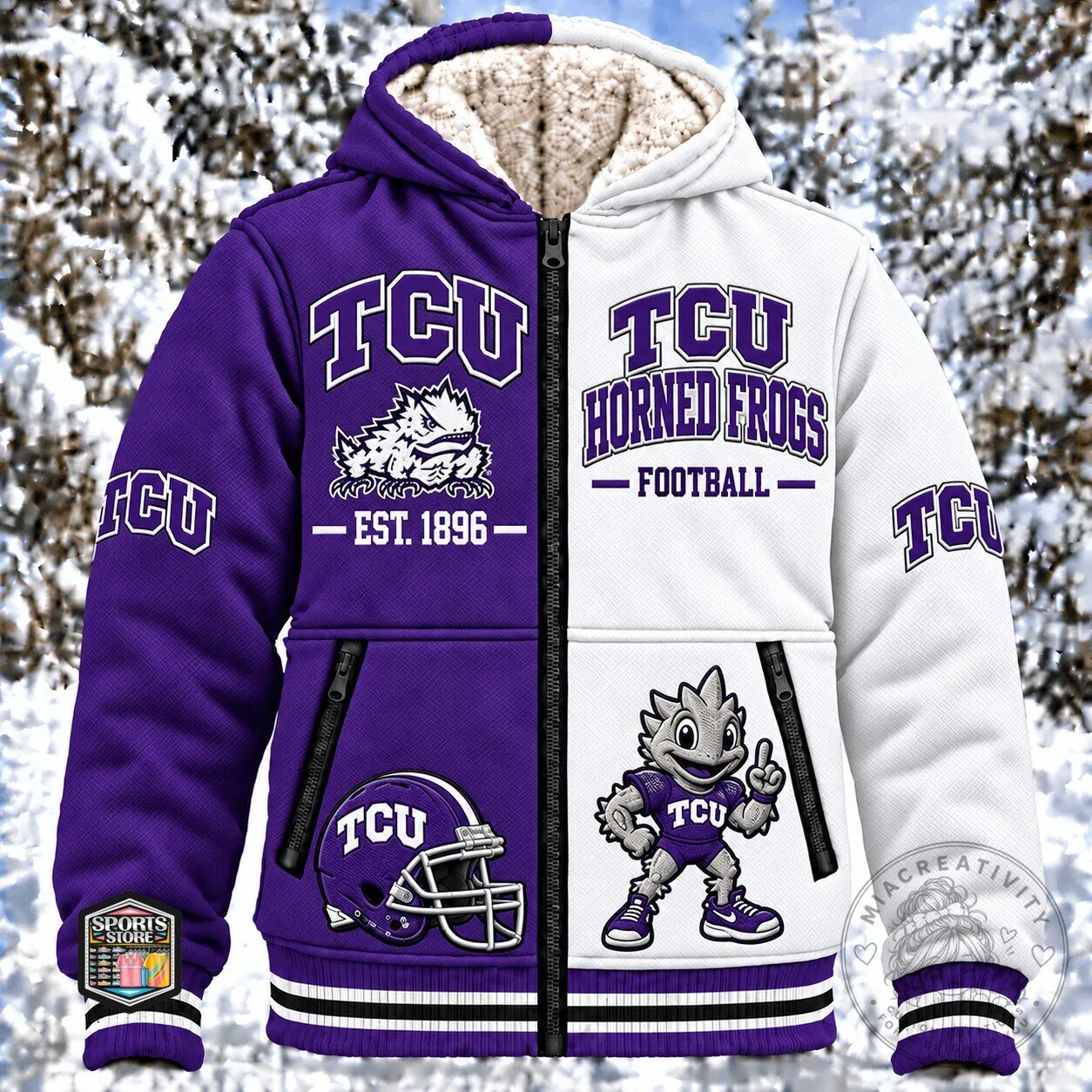 TCU Horned Frogs Football Team Est. 1896 Sherpa Lined Winter Jacket