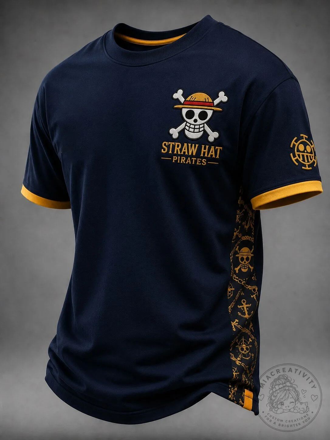 One Piece Straw Hat Pirates Skull Logo Anime Graphic T-Shirt for Men