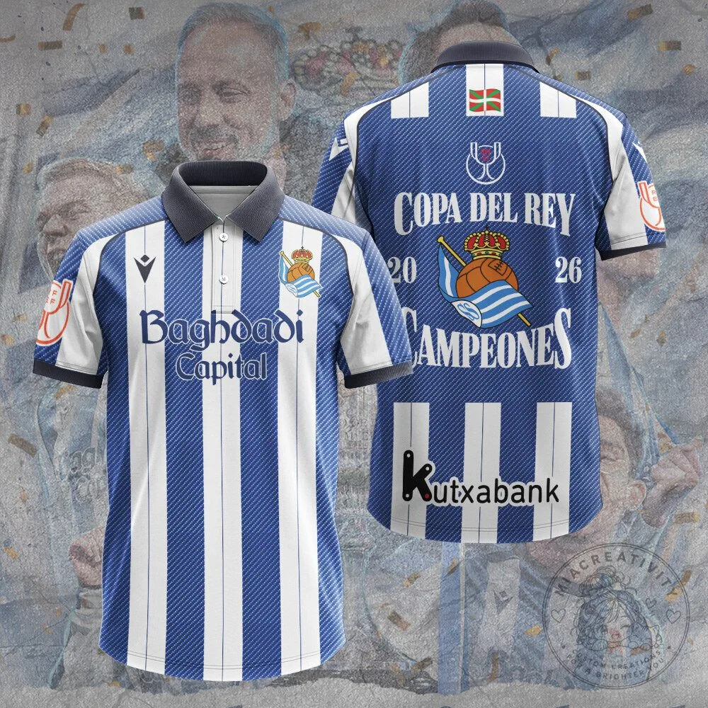 Real Sociedad Copa Del Rey 2026 Champions Football Jersey 8 Real Sociedad Copa Del Rey 2026 Champions Football Jersey