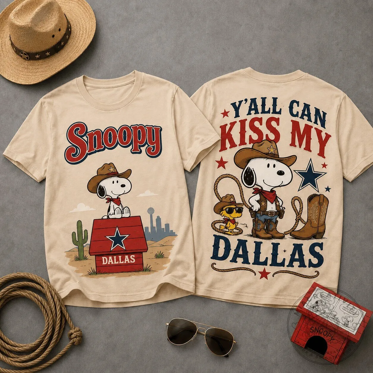 Snoopy Dallas Cowboy Y'all Can Kiss My Dallas T-Shirt