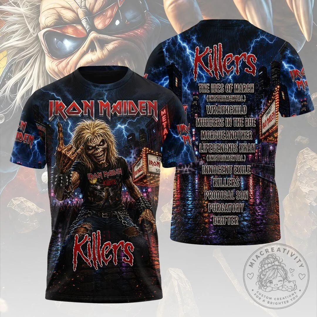 Iron Maiden Killers Album Eddie The Head Heavy Metal Music Band T-Shirt 5 Iron Maiden Killers Album Eddie The Head Heavy Metal Music Band T-Shirt