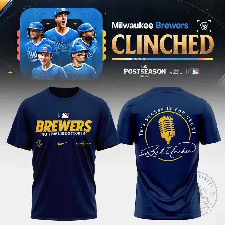 .M.Brewers 2026 Postseason Clinched Limited T-Shirt v6 1 .M.Brewers 2026 Postseason Clinched Limited T-Shirt v6