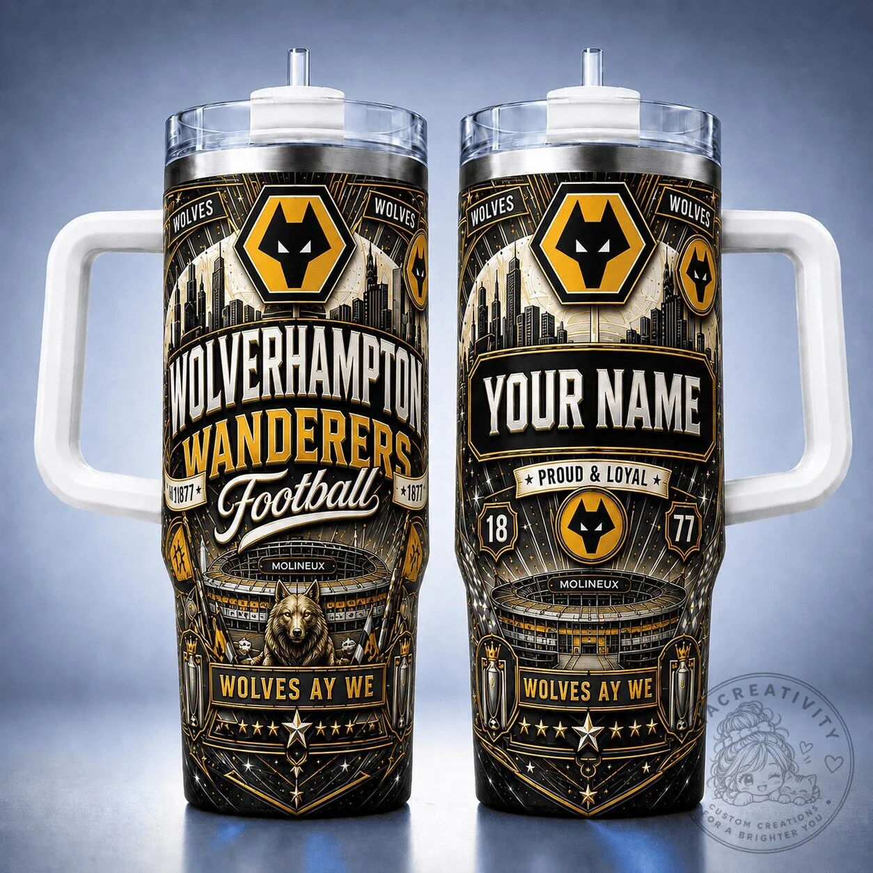 Personalized Stainless Steel Tumbler for Wolverhampton Wanderers Football Club Fans