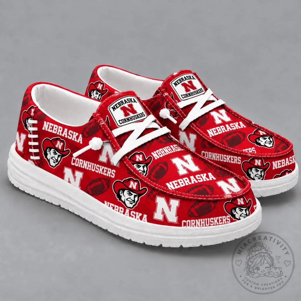 Nebraska Cornhuskers Football Team Casual Loafer Shoes Nebraska Cornhuskers Football Team Casual Loafer Shoes