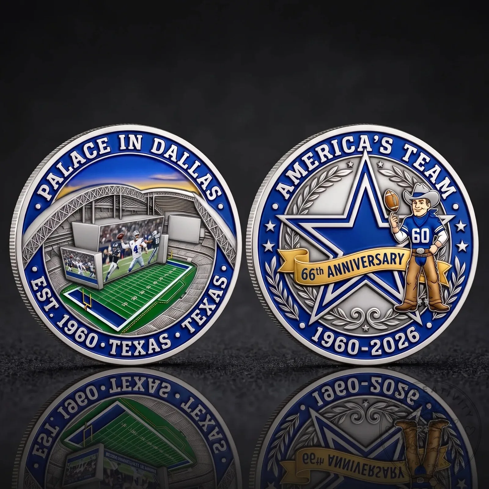Dallas Cowboys 66th Anniversary Commemorative Coin 1960-2026