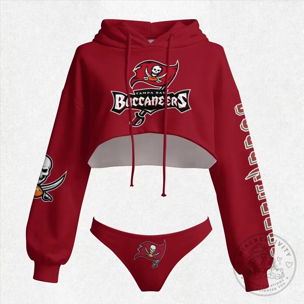 Cropped Hoodie and Panty Set for Women - Tampa Bay Buccaneers