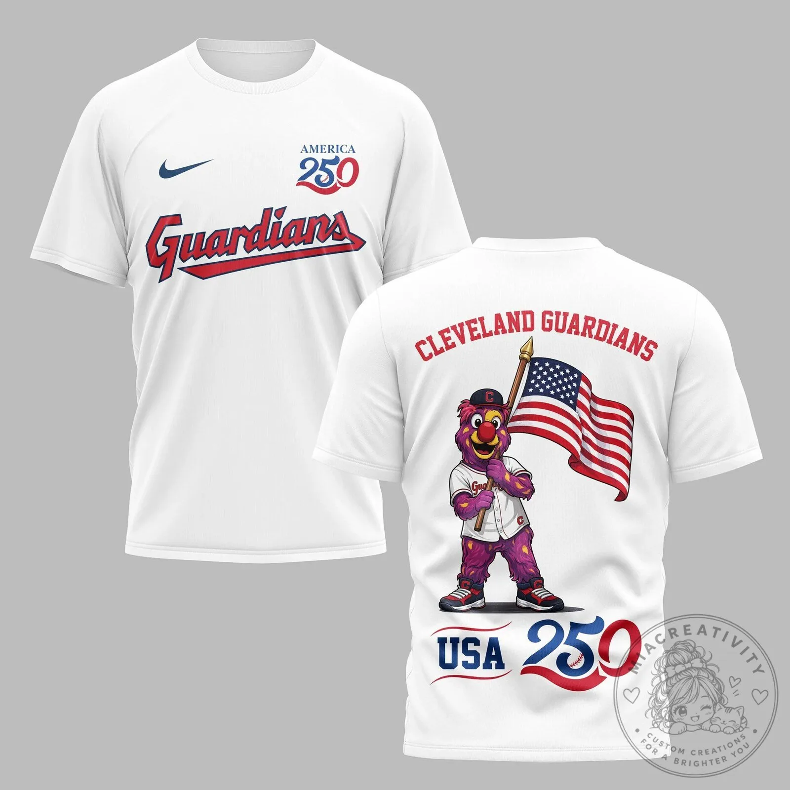 Cleveland Guardians America 250th Anniversary Baseball Fan T-Shirt