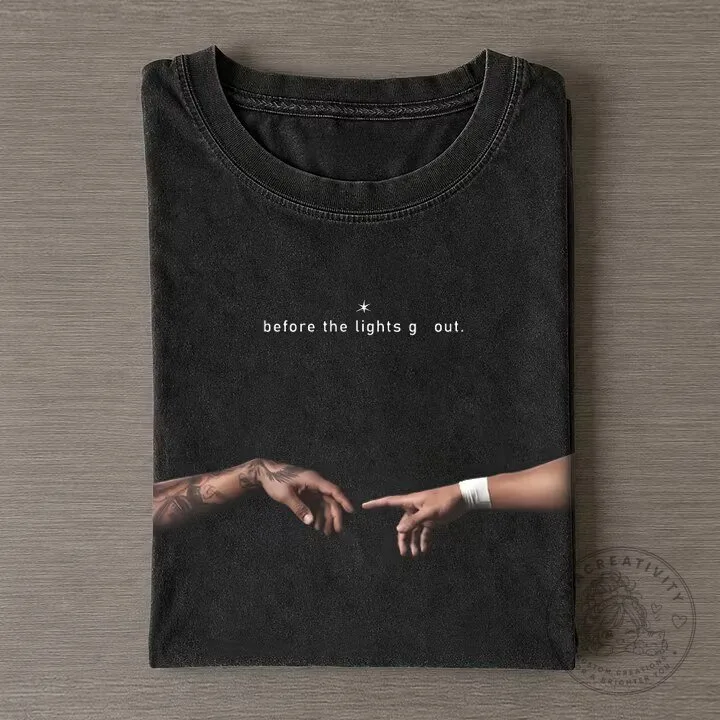 Before The Lights Go Out Aesthetic Washed T-Shirt