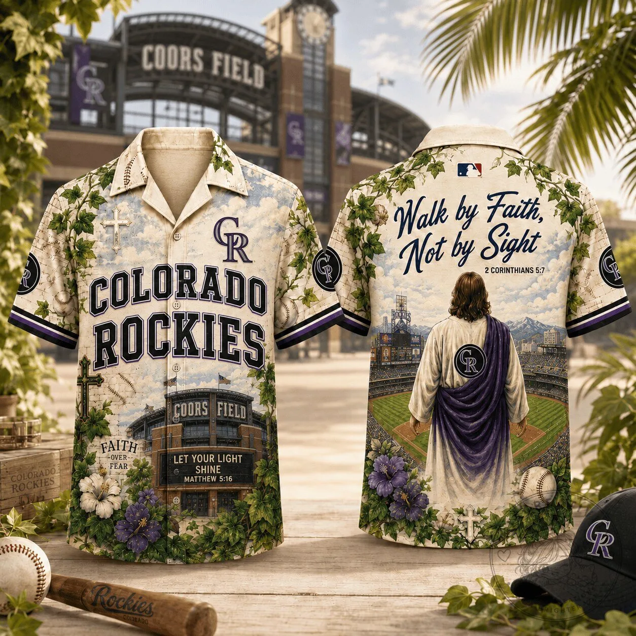 Unisex Hawaiian Shirt with Colorado Rockies Baseball Theme for Fans