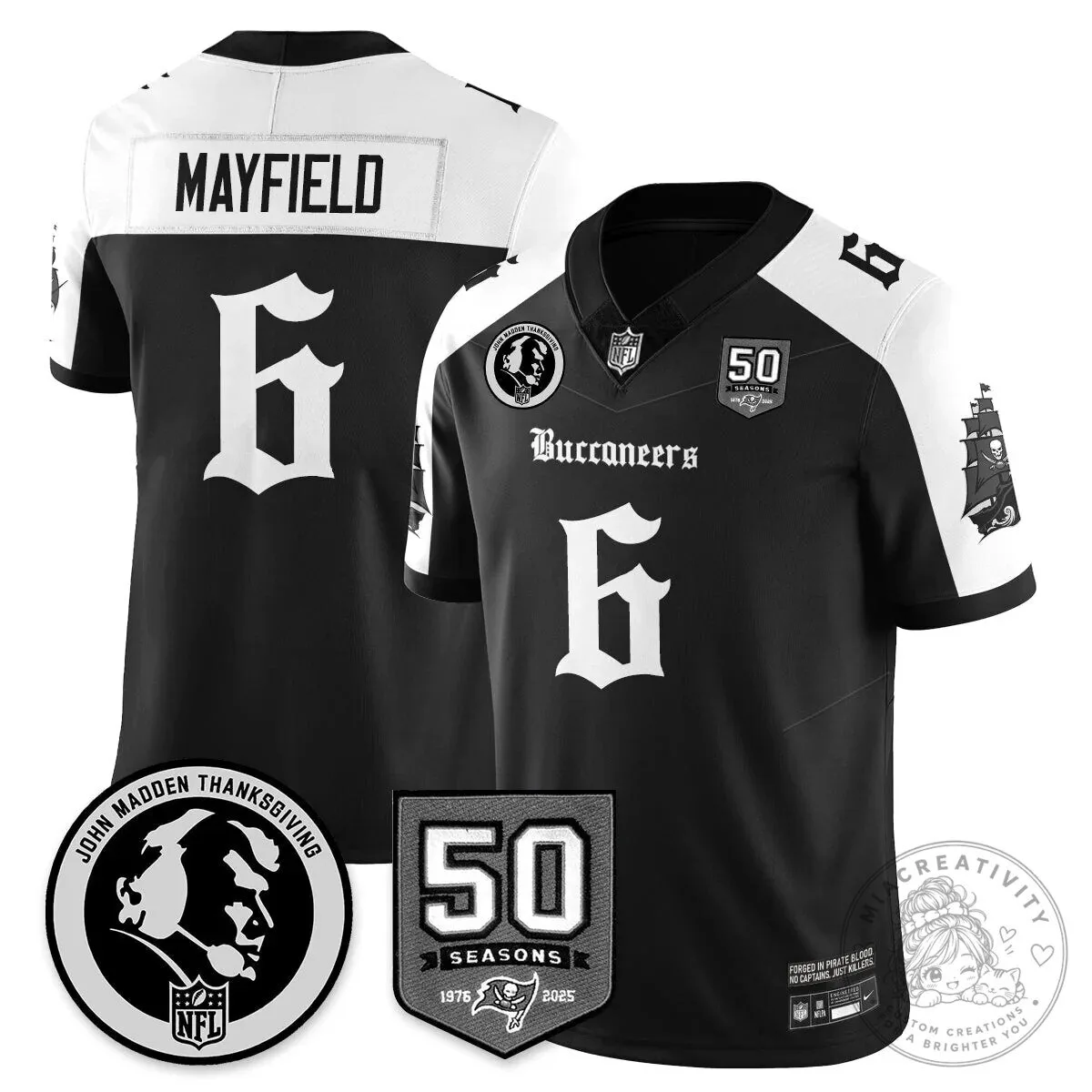 John Madden Thanksgiving Tampa Bay Buccaneers Mayfield Football Jersey