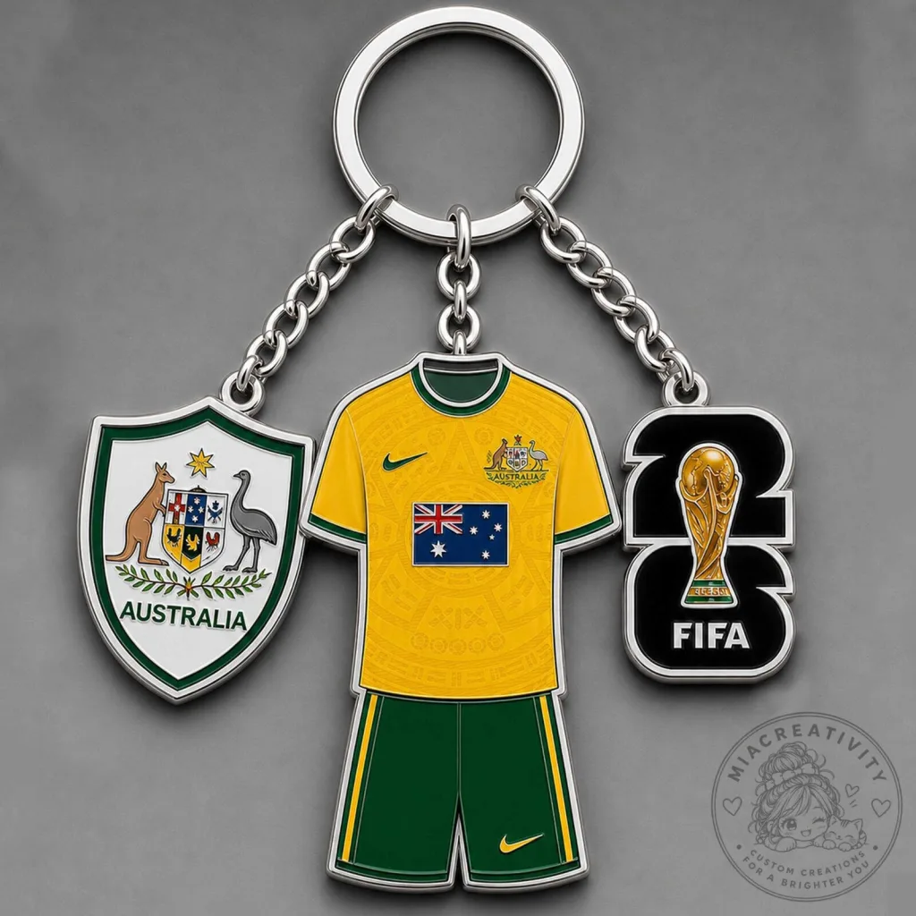 Australia National Football Team World Cup 2026 FIFA Soccer Keychain Australia National Football Team World Cup 2026 FIFA Soccer Keychain