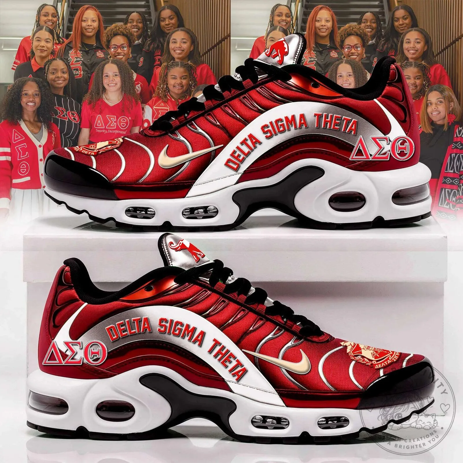 Delta Sigma Theta Sorority Incorporated Red Athletic Sneakers