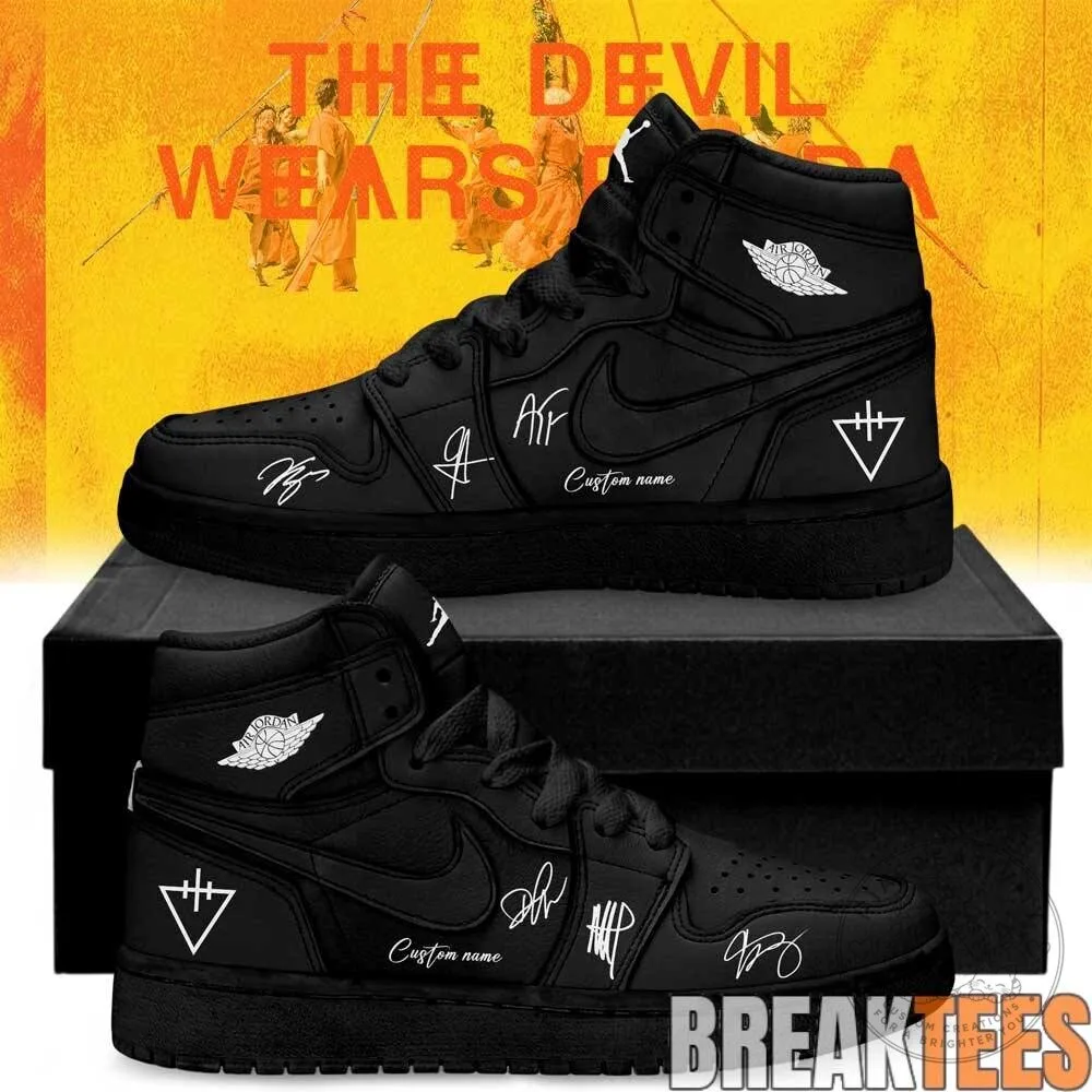 The Devil Wears Prada Band Autograph Black High Top Sneakers