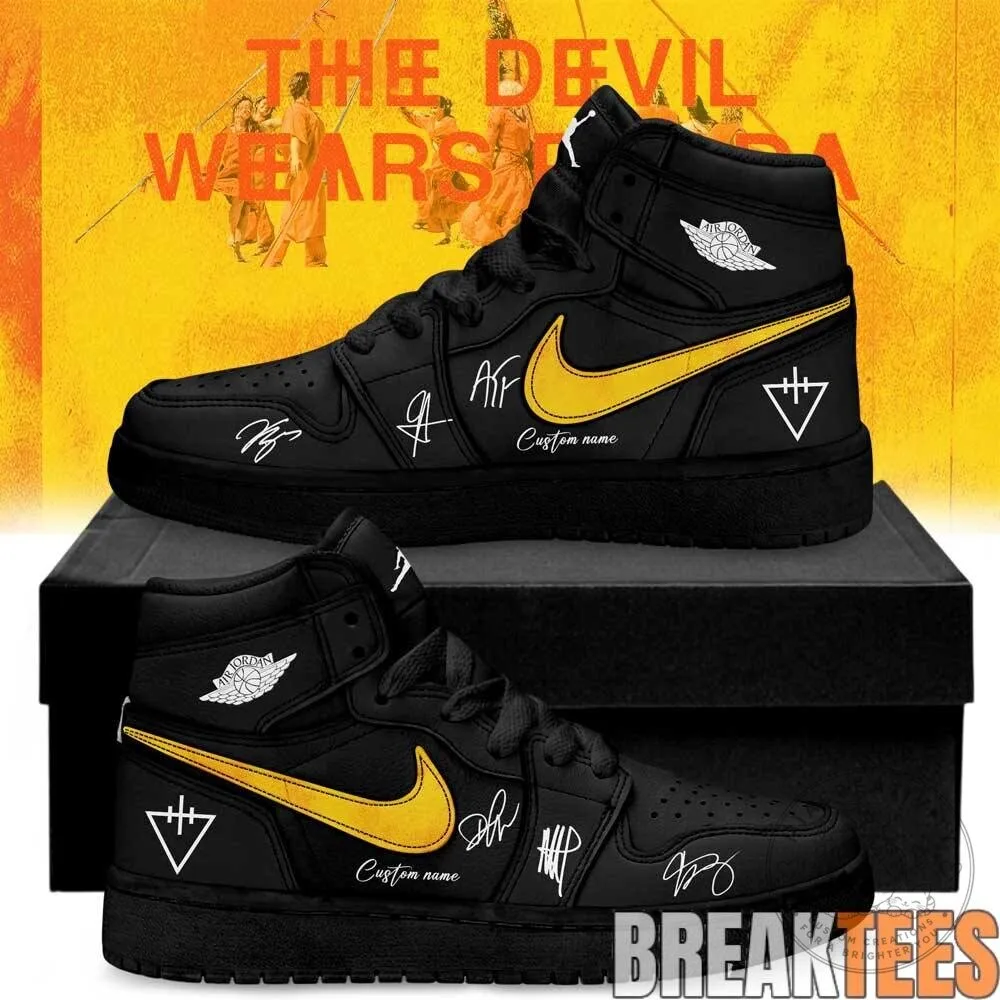 The Devil Wears Prada Band Autograph Black High Top Sneakers 12 The Devil Wears Prada Band Autograph Black High Top Sneakers