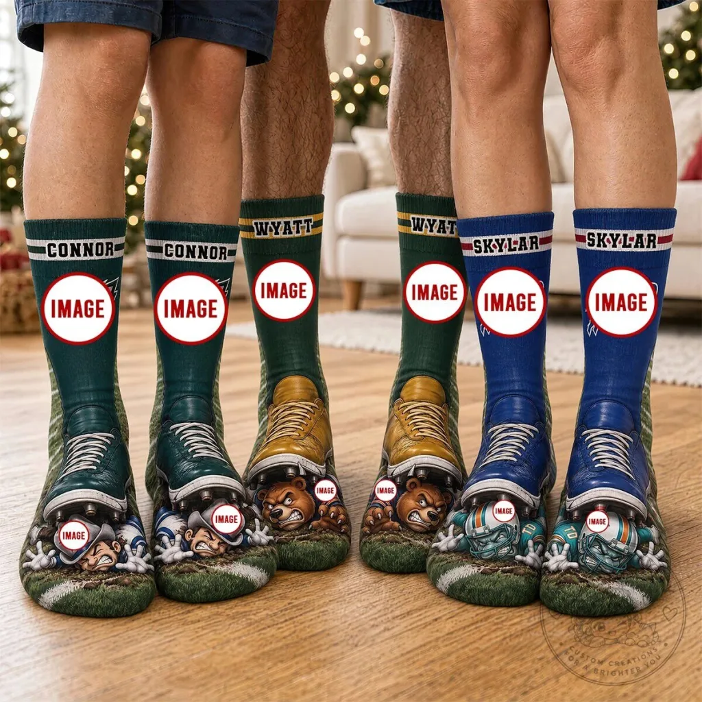 Personalized Football Team Player Sports Fan Socks Personalized Football Team Player Sports Fan Socks