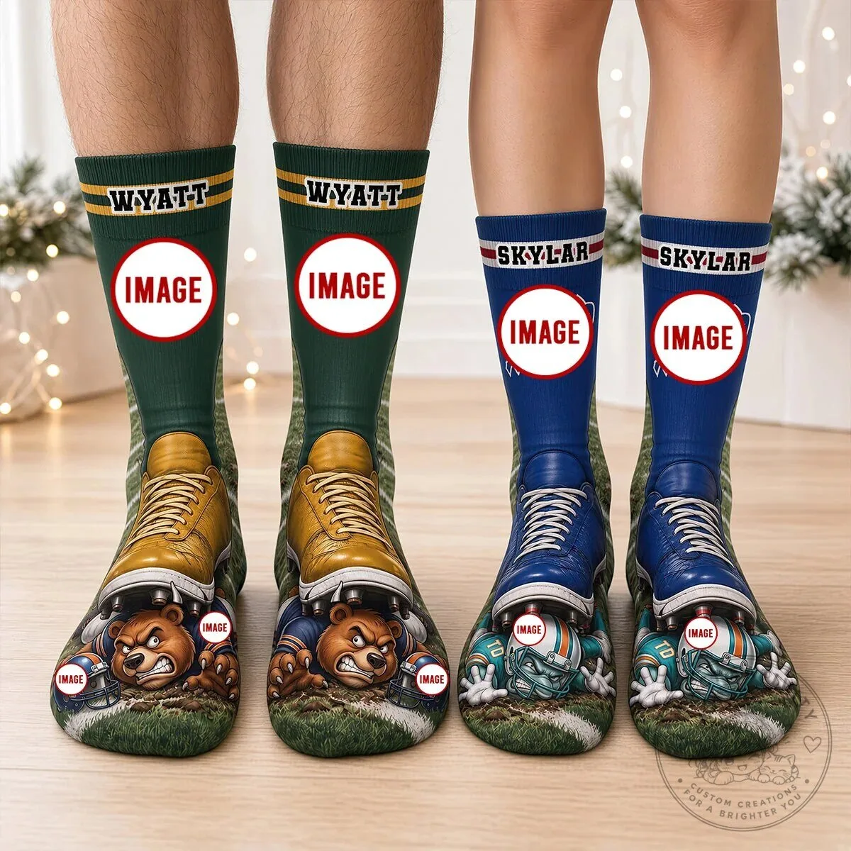 Personalized Football Team Player Sports Fan Socks 8 Personalized Football Team Player Sports Fan Socks