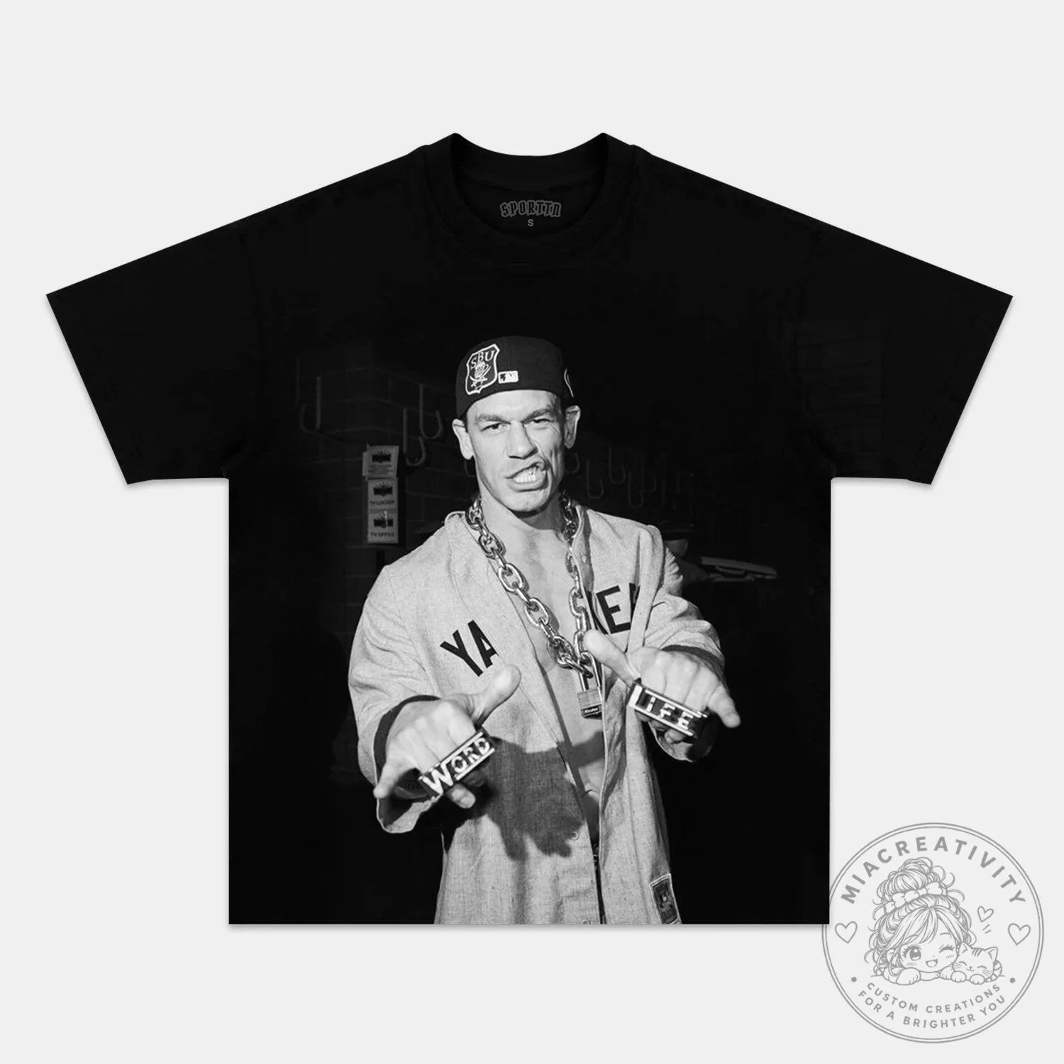 John Cena You Can't See Me Black and White Photo T-Shirt