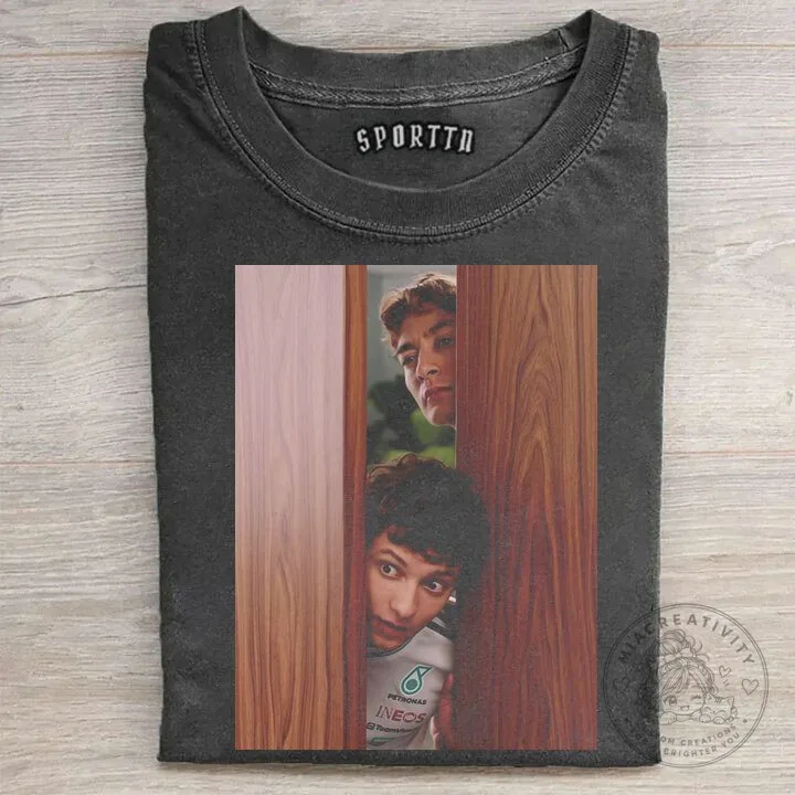 Funny Formula One Racing T-Shirt Featuring George Russell and Kimi Raikkonen