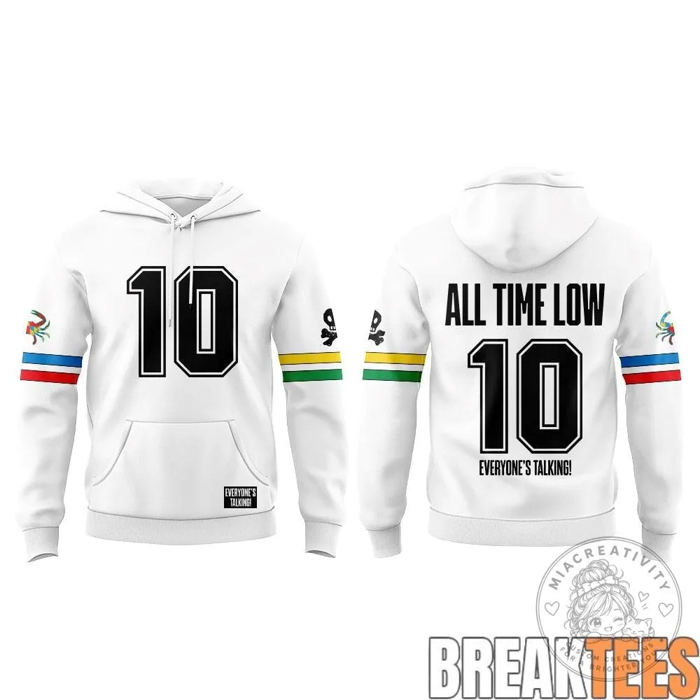 All Time Low Everyone's Talking On Tour Encore Concert White Hoodie 7 All Time Low Everyone