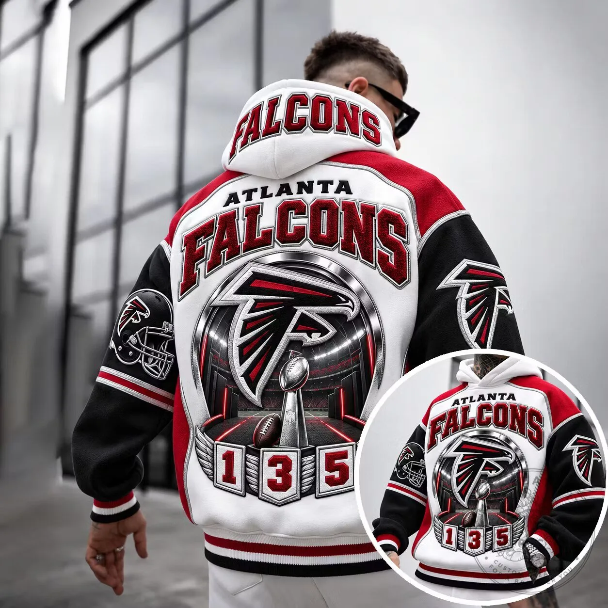Atlanta Falcons Football Team Super Bowl Champions White Hoodie 1 Atlanta Falcons Football Team Super Bowl Champions White Hoodie
