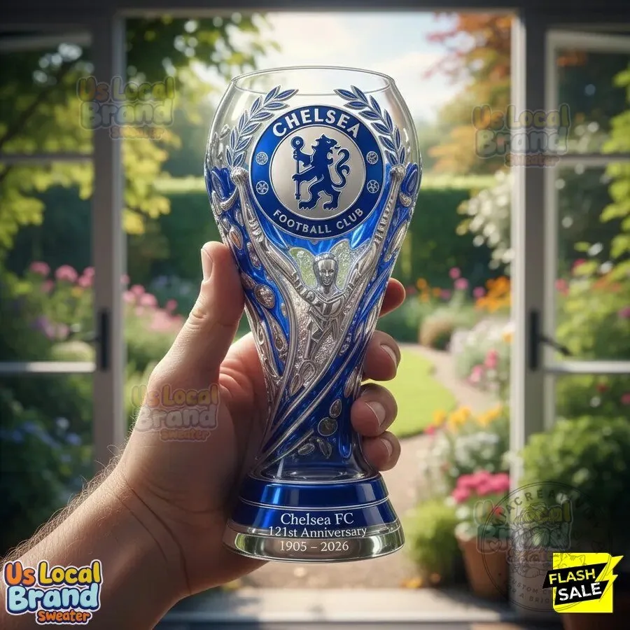 Chelsea Football Club 121st Anniversary Trophy Drinking Glass
