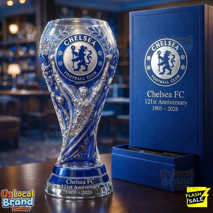 Chelsea Football Club 121st Anniversary Trophy Drinking Glass 7 Chelsea Football Club 121st Anniversary Trophy Drinking Glass