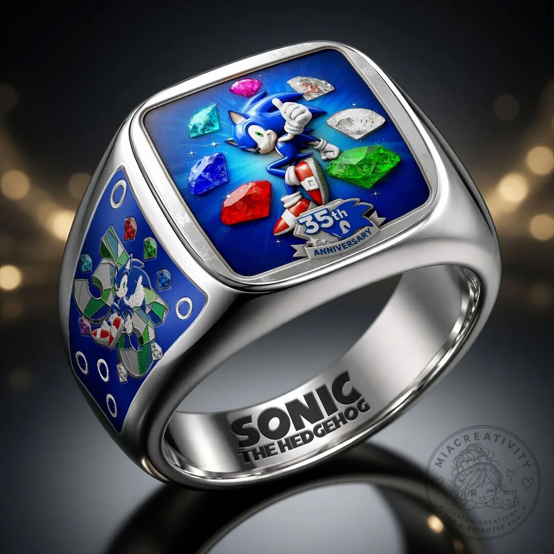 Sonic The Hedgehog 35th Anniversary Gold Plated Ring 11 Sonic The Hedgehog 35th Anniversary Gold Plated Ring