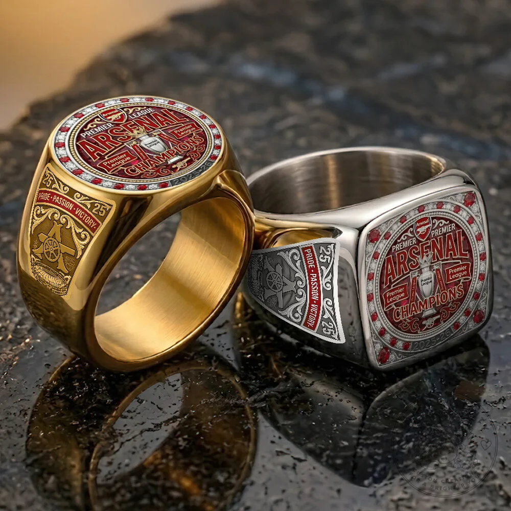 Arsenal Football Club Premier League Champions Gold and Silver Ring