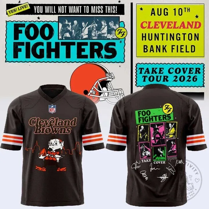 Cleveland Browns Football Foo Fighters Take Cover Tour 2026 Jersey