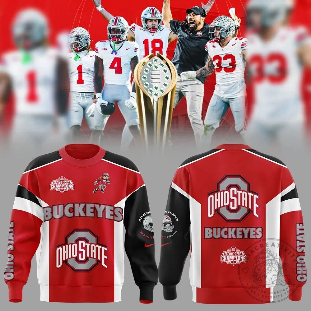 Ohio State Football Buckeyes National Champions Red and Black Sweatshirt