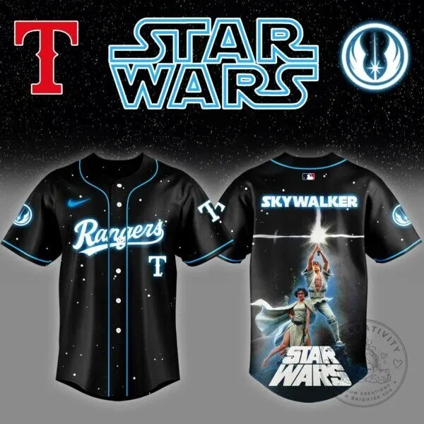 Skywalker Star Wars Luke Jedi Knight Baseball Jersey for Texas Rangers Fans 7 Skywalker Star Wars Luke Jedi Knight Baseball Jersey for Texas Rangers Fans