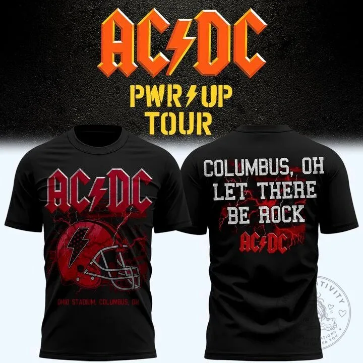 Columbus Ohio Black T-Shirt for Ohio State Football AC/DC Power Up Tour