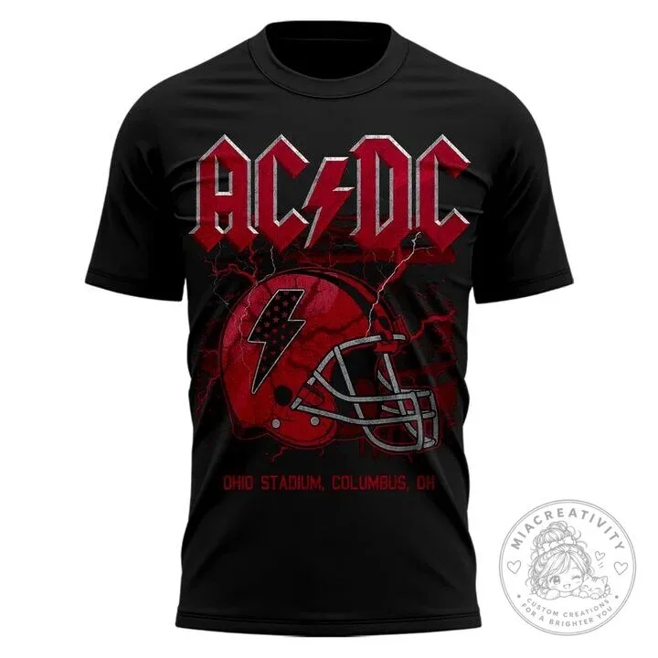 Columbus Ohio Black T-Shirt for Ohio State Football AC/DC Power Up Tour 8 Columbus Ohio Black T-Shirt for Ohio State Football AC/DC Power Up Tour