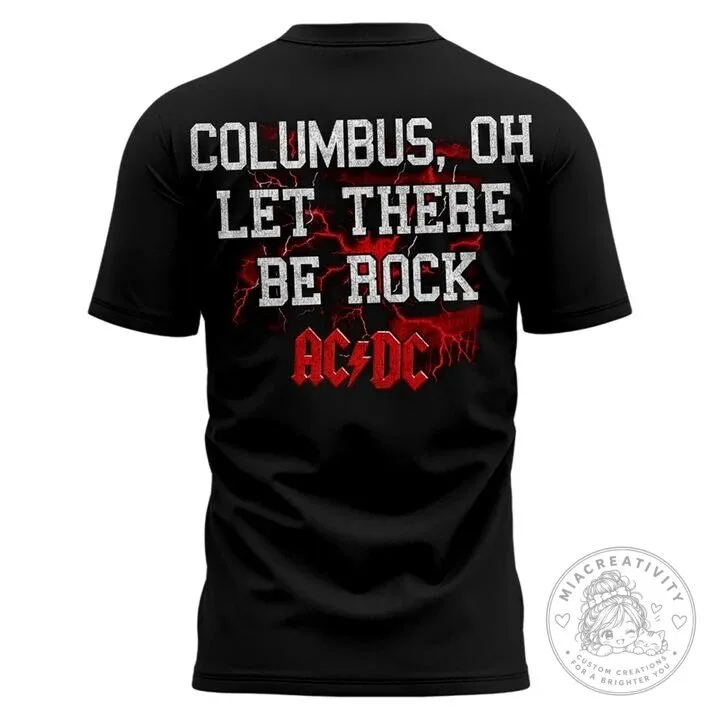 Columbus Ohio Black T-Shirt for Ohio State Football AC/DC Power Up Tour 9 Columbus Ohio Black T-Shirt for Ohio State Football AC/DC Power Up Tour