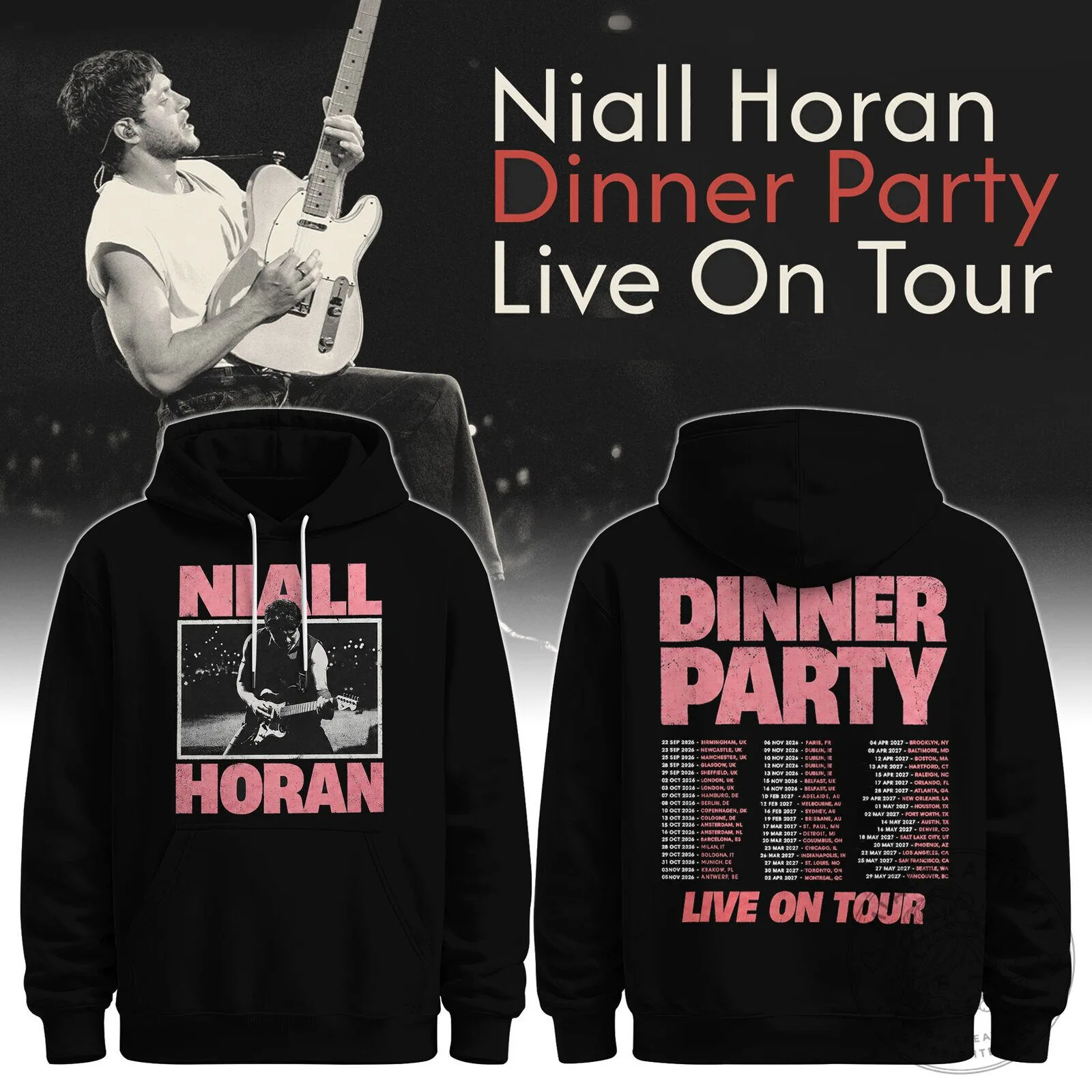 Niall Horan The Show Live On Tour 2024 Concert Dates Black Hoodie