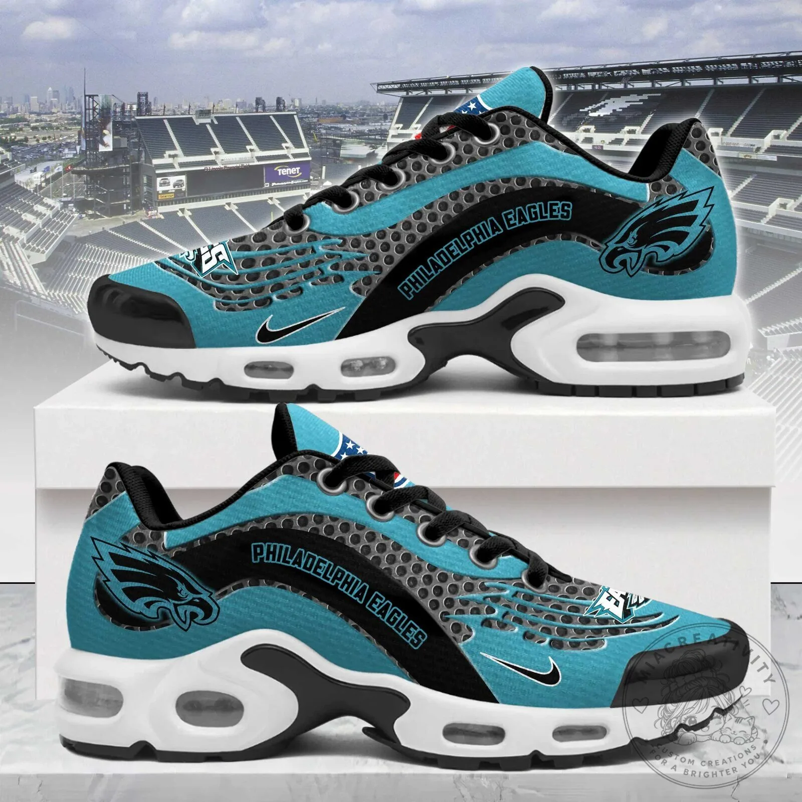Philadelphia Eagles Aqua Blue Sport Sneakers Running Shoes