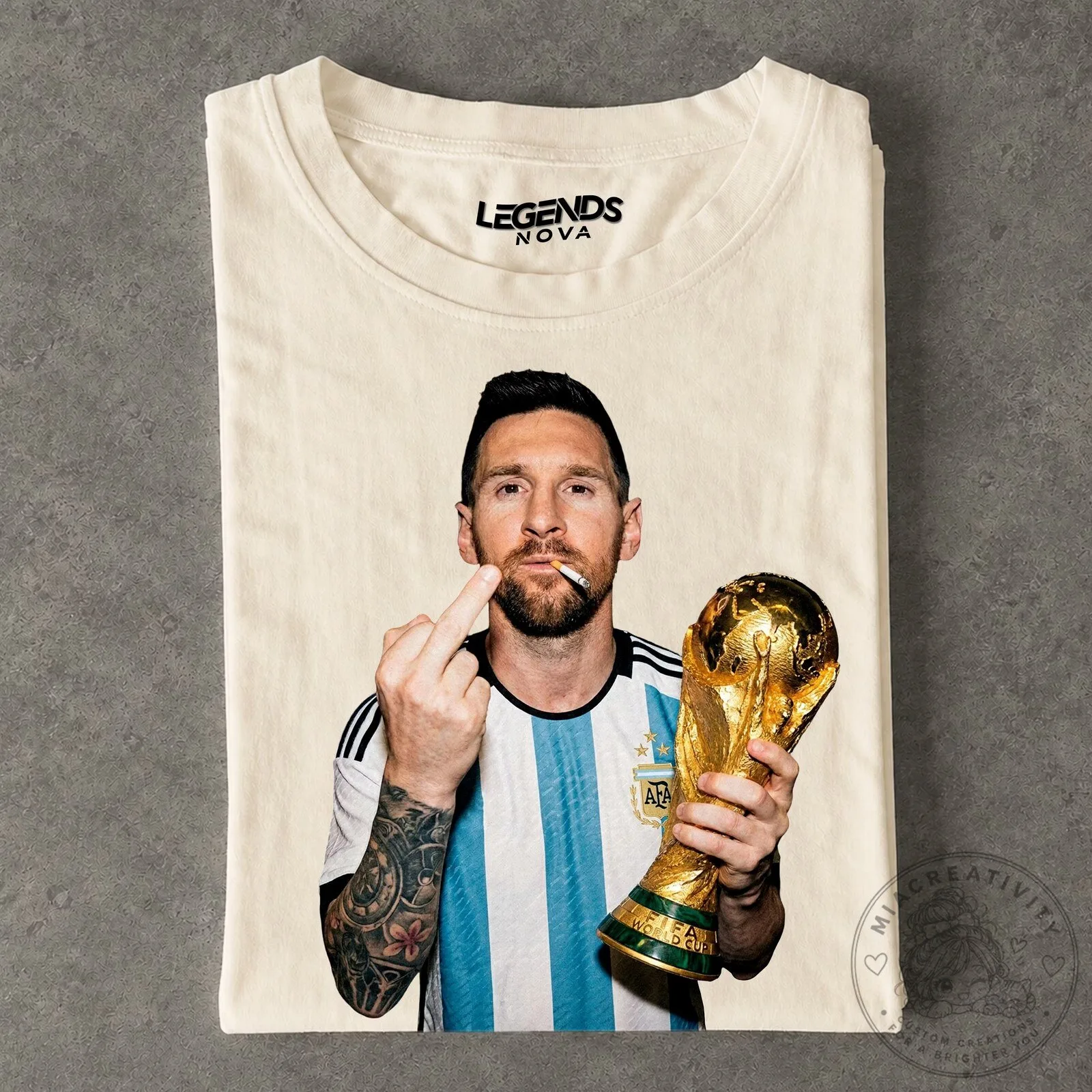 Lionel Messi Middle Finger World Cup Champion Argentina Football Fan T-Shirt