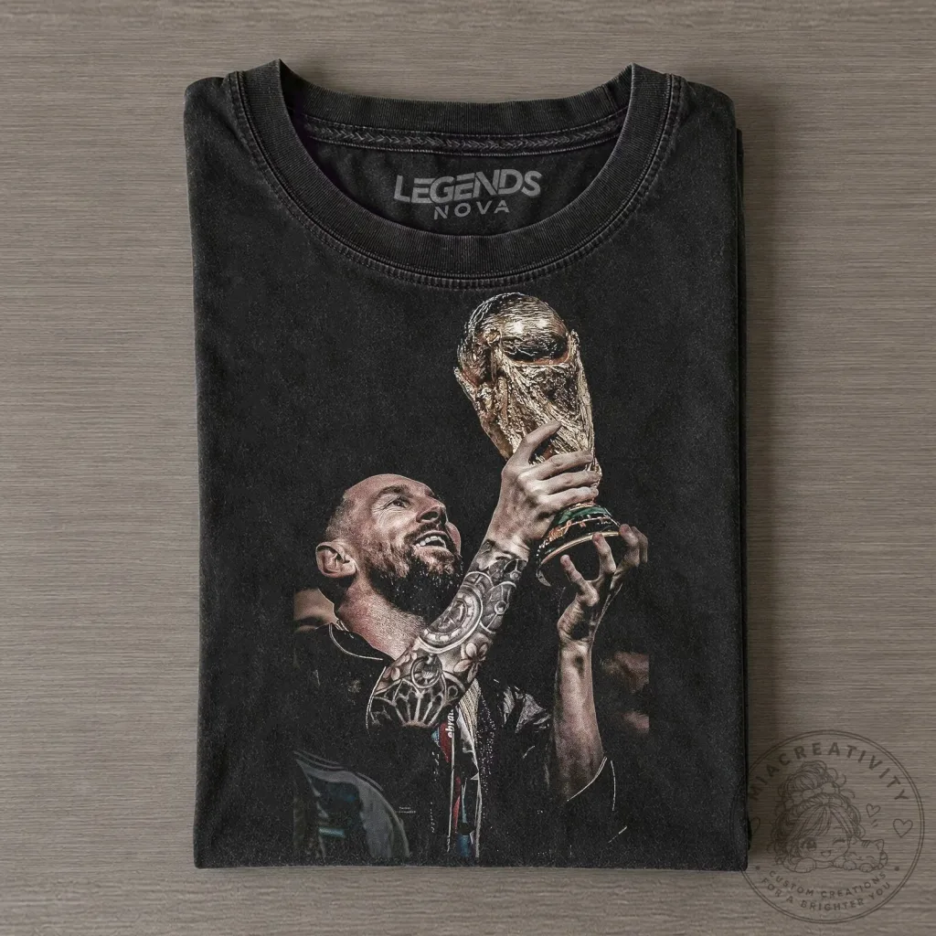 Lionel Messi World Cup Champion Black Graphic T-Shirt Lionel Messi World Cup Champion Black Graphic T-Shirt